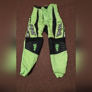 Fox Racing Youth 180 Pants In Neon Green & Black Size 10